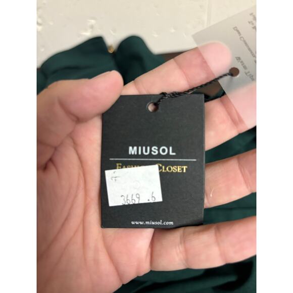 Miusol Green Fit & Flare Midi Dress 2XL NWT | Vintage-Inspired V-Neck Cocktail - Picture 5 of 8